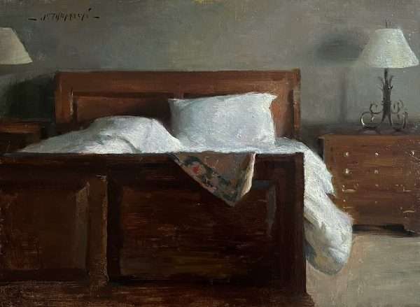 Stephanie Paige Thomson, Afternoon Nap, oil on linen, 12x16