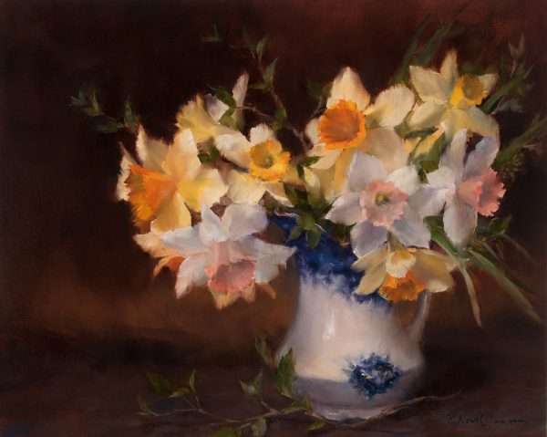 Pamela Newell, ISpring Daffodils, oil on linen panel, 16x20