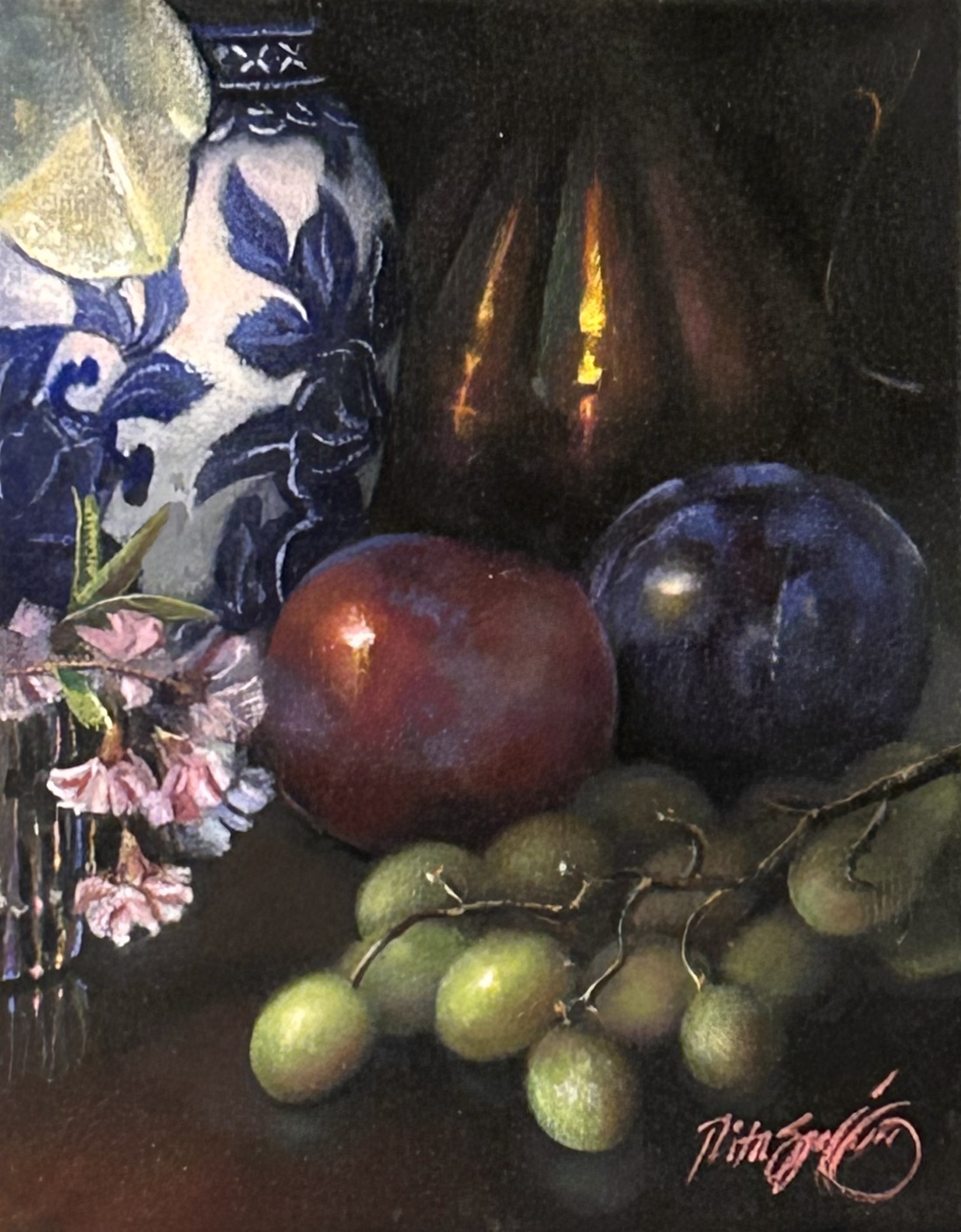 Plums Oil on Canvas 8x10 $1,800 Rita Spalding